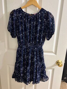 Mi Ami Navy Blue Floral Mini Dress